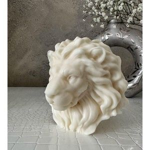 Large Lion Head Candle  Scents & Colors Shaped Sculptural Candle Soy Wax Decor